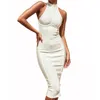 Seamyla Sexy Women White Bandage Dress 2020 New Arrivals Striped Midi Bodycon Dresses Sleeveless Clubwear Party Dress Vestidos