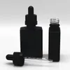 30ml Vidrio esmerilado negro Reactivo líquido Pipeta Cuentagotas Botellas Aceite esencial cuadrado Botella de perfume Aceite de humo e botellas líquidas LX3344