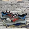 Triple-S plattformskor Mens sneaker Beige Black Rainbow Yellow Navy Light Purple Gym Red Blue Grey Green Clear Sole Casual Trainers