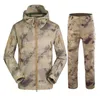 迷彩ハイキングジャケットセット屋外防水サーマルフリース狩猟ウインドブレーカーソフトシェル戦術ジャケット