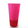 700ml Color Changing Cups 24oz Cold Cups Color Changing Tumbler with Straw Ecofriendly coffee Tumbler Travel cold cups 5pcs/set