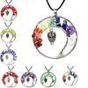 Arbre de vie hibou 7 Chakra cristal pierre naturelle collier pendentif femmes colliers bijoux de mode volonté et sable