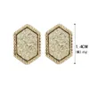 Mode Druzy Drusy Oorbellen Vergulde Polygon Hexagon Geometry Faux Natuursteen Hars Oorbellen voor Dames Sieraden