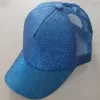 Glitter Ponytail Baseball Cap Women Snapback Tata Mesh Trucker Caps Niechlujne bułka letnia kapelusz żeńska regulowane kapelusze hip -hopowe