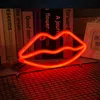 Dekoratives Licht Neon Lippenschild LED Nachtlichter Schlafzimmer Dekoration Geburtstag Hochzeit Party Haus Wanddekoration Valentinstag Geschenk 123