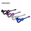 Toppuff Pipa in alluminio a forma di due cerchi Pipa da fumo portatile in metallo Pipa da tabacco creativa con accessori per fumatori a forma di diamante