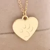 Isang мода любовь сердца медведь собака pawprint кулон ожерелье для ожерелья цепь ожерелья для очарования женщин девушек подарок