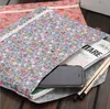 Söt koreansk stil Lite blommor Tyg A4 File Folder Dokument Filing Bag School Office Supply Storage Bag Vintage Retro Button Väskor