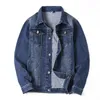 Jean Jacket Men Spring Autumn Casual Denim Motorcycle Manual Frayed Hole Solid Colour Classic Man1