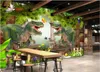 photo personalizzato carta da parati carte murales 3D per un soggiorno di sogno foresta grande albero Kids room arredamento della camera murale scenario di dinosauri per bambini