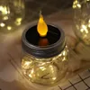 Mason Jar świecy Światła 20 LED z wieszakami, wodoodporne światła pokrywy sznurka na patio podwórka Worch Wedding Cafe Decor, bez słoików