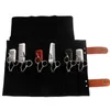 Real Leather Hair Stylist Professional Barber Scissor Pouch Cases Salon Frisör SCISSORS TOOL Holster Folding Bag 12 Pockets4085814