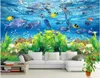 Custom Clear 3D achtergrond muur van onderwaterwereld 3d oceaan wallpapers 3d muurschilderingen behang voor woonkamer