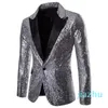 Sıcak Satış Erkekler Parlak Altın Pullu Glitter Süslenmiş Blazer Ceket Erkekler Gece Kulübü Blazer Düğün Takım Elbise Ceket Sahne Şarkıcılar Giysileri