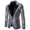 Hot Sale Men Shiny Gold Sequin Glitter Embellished Blazer Jacket Men Nightclub Blazer Wedding Party Suit Jacket Stage Singers Clothes