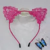 Epecket DHL Bezpłatny statek Sexy Hollow Cat Ears Koronki Zabawa Pałąk Datg19 Hair Jewelry Headbands