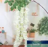 100pcs 1.6 Meter Long Elegant Artificial Silk Flower Wisteria Vine Rattan For Wedding Centerpieces Decorations Bouquet Garland Home Ornament