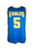 Passen Sie das #5 Kevin Hart High School College-Basketballtrikot für Herren mit allen Nähten in Blau mit jedem Namen und jeder Nummer in der Größe 2XS-4XL 5XL 6XL an