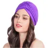 Fashion Stretchable Turban Hat Chemo Cap Muslim Indian Arabian Twisted Pleated Head Wrap Bonnet 24pcs/lot