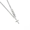 Collier à chaîne lourde et fine, collier pendentif petite croix en acier inoxydable