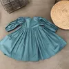 Girls Puff Long Rleeve sukienka 2020 jesień nowe dzieciaki Vintage Falbala plisowana sukienka Dzieci Księżniczka sukienka A41198328078