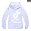 Princesa tiktok crianças manga longa hoodies boygirl topos adolescente crianças tik tok moletom jaqueta com capuz casaco de algodão roupas 9250263