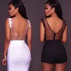 Sleeveless V-Neck Bodycon Bodysuits Women Sexy Lace Floral Club Bodysuit Woman 2020 Summer Solid Skinny Party Clothing Female CX200810