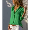 Blusas femininas Camisas Mulheres Chiffon Blusa 2023 Top Primavera Outono Turn Down Collar Camisas Casual Floral Stripe Office Tops e Blusas Plus Size Xxxl