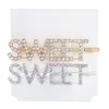 Crystal Bobby Pin Silver Gold Diamond letter Love Hope Happy Dream Hair Pins Fermagli per capelli Barrettes gioielli di moda per ragazze da donna volontà e sabbia