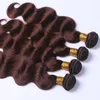 Tissage en lot brésilien Remy naturel Body Wave brun foncé, Extensions de cheveux humains, vierges, livraison rapide gratuite, 4 #10-30