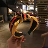 Fabric green red striped headband highgrade knotted splicing plaid headband Hair Accessories Tools 12 styles hair accessories f3681743