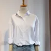 Flectit Casual Chic Women White Shirt Basic Collar Button Down Long Sleeve Boyfriend Blouse Spring Summer Tops Outfit * 200923
