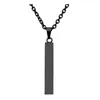 Collier à barre verticale tendance en acier inoxydable, Rose, or, noir, argent, pendentif rectangulaire, cadeau pour femmes et hommes, 2020