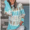 Felpa da donna casual a maniche lunghe con colletto tondo Felpa con stampa tie-dye allentata Top sportivo con cappuccio Taglia: S M L XL XXL DLM2511249