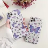 Custodia per telefono con cornice per fotocamera 3D farfalla di lusso per IPhone 11 Pro MAX XS MAX 7 8 Plus X XR Fiori blingbling Cover morbida IMD Coque