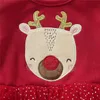 Kerstmis peuter babymeisjes jurken met lange mouwen herten print tule jurk baby kleding kinderen jurken voor meisjes kerstprinses feestjurk