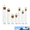 Mantar Küçük corked Tüp Konteynerleri Mantar kapatılan şişeler ile 50 x Mini Boş 2.5ml 3ML 4ML 5ML 6ml 13ml Clear Cam Tüp