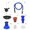 TOPPUFF portátil viagem inteira Hookah Set Incluir vidro de garrafas Shisha bacia Hookah mangueira com haste de metal bacia bandeja Silicone Seal Spacer