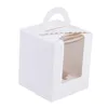 Einzelne Cupcake-Boxen mit durchsichtigem Fenstergriff, tragbare Macaron-Box, Mousse-Kuchen, Snack-Boxen, Papier-Paket-Box, Geburtstagsparty-Versorgung