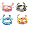 Bracelets de charme 3pcs Bohemian étnico Pulseira de amizade com corda ajustável Sun Flower Wrist Jóias artesanais Weave Wrap1