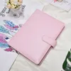 A6 PU Lederen Notebook Binder Bundel 6 Ring Binder Solid Color Planner Office School Supplies A11