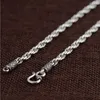 Kedjor 100% autentiska 925 Sterling Silver Antique Craft Men's Ring S Hook Chain Thai Halsband 4mm1 MORR22