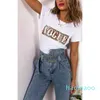 Heiße Verkauf-Frauen-Mode T-shirt Neue Buchstaben Gedruckt Kurzarm Casual Leopard Pattern Top T-Shirts für Sommer Neue 2020 Großhandel LLL9062506