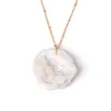 2020 Nouvelle mode irrégulière pierre naturelle pendentif colliers blanc gris arc-en-ciel Multi Spar Quartz druzy cristaux collier bijoux 213W