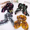 2020 Ny Chiffong Bowknot Silk Hair Scrunchies Kvinnor Pearl Ponytail Hållare Hårbindning Hårtråd Gummi Band Tillbehör GD555