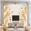 3D Calla Lily Imitation Soft Jewelry wallpapers TV Background Wall modern wallpaper for living room