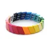 Charm Bracelets Shinus Esmalte Azulejo Pulseira Rainbow Beads Multicolor Joias Boho Summer Beach Acessórios Artesanais Joias1219B