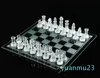 Partihandel-25 * 25cm K9 Glas Chess Medium Wrestling Packaging International Chess Game Högkvalitativ International Schack Set Packed Well