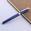 العلامة التجارية عالية الجودة 3035 Metal Blue Silver Trim Rollerball Pen Elegante Signature Ball Point Ink Stationery Supplies1