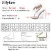 Eilyken Apricot Black PVC Transparent Crystal Wedges Sandals Summer Sexy Clip Toe Ankle Lace-Up Women High Heels Party Shoes 0922